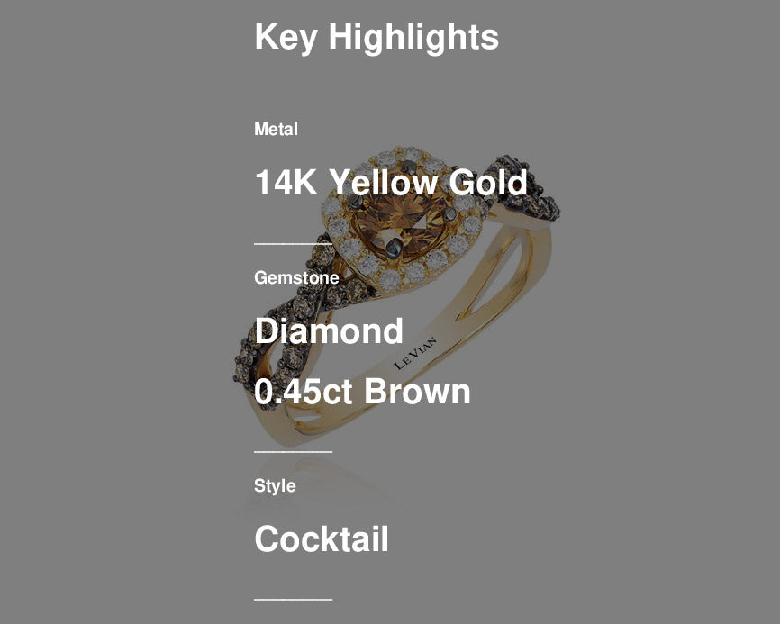 7/8 cts Chocolate Diamond Ring in 14K Yellow Gold by Le Vian