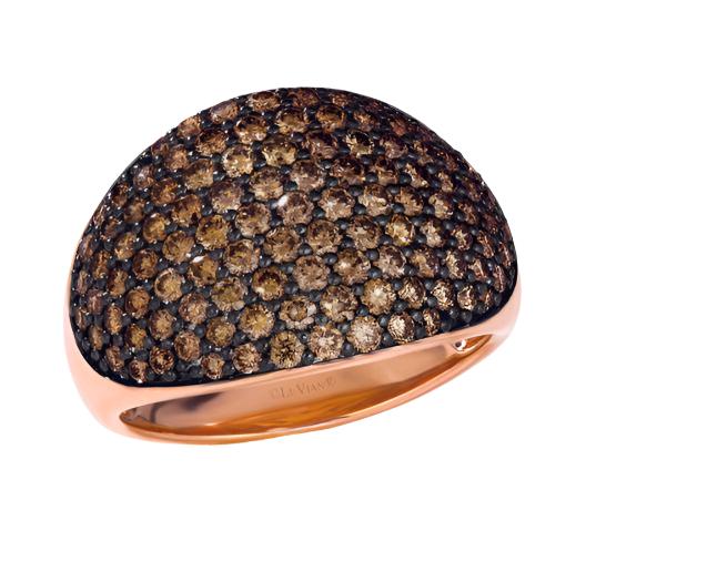 14K STRAWBERRY GOLD DIAMOND  RING