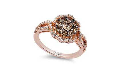 14K STRAWBERRY GOLD DIAMOND  RING