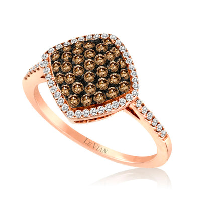 14K STRAWBERRY GOLD DIAMOND  RING