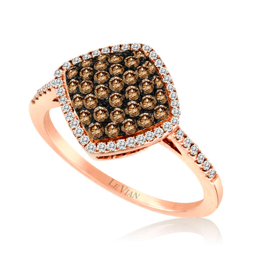 14K STRAWBERRY GOLD DIAMOND  RING