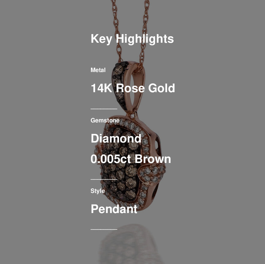 3/4 cts Chocolate Diamond Pendant Necklace in 14K Rose Gold by Le Vian