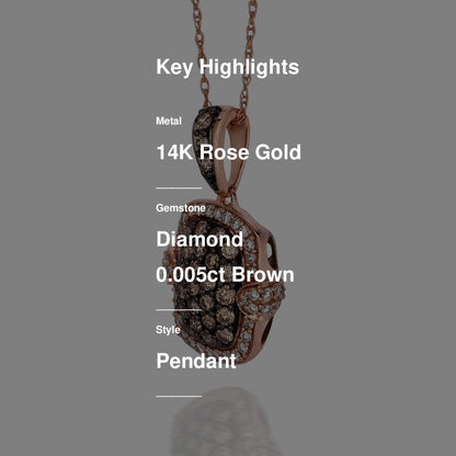 3/4 cts Chocolate Diamond Pendant Necklace in 14K Rose Gold by Le Vian