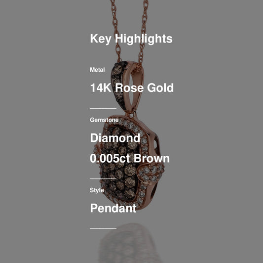 3/4 cts Chocolate Diamond Pendant Necklace in 14K Rose Gold by Le Vian