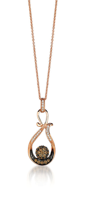 3/8 cts Chocolate Diamond Pendant Necklace in 14K Rose Gold by Le Vian - BirthStone.com