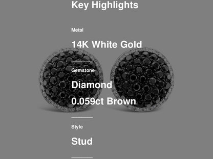 5 1/2 cts Chocolate Diamond Stud Earrings in 14K White Gold by Le Vian