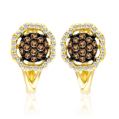 1/2 cts Chocolate Diamond Stud Earrings in 14K Yellow Gold by Le Vian - BirthStone.com