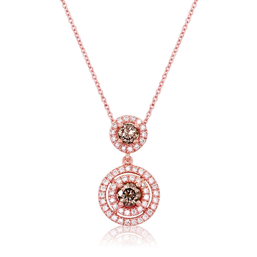 3/4 cts Chocolate Diamond Pendant Necklace in 14K Rose Gold by Le Vian - BirthStone.com