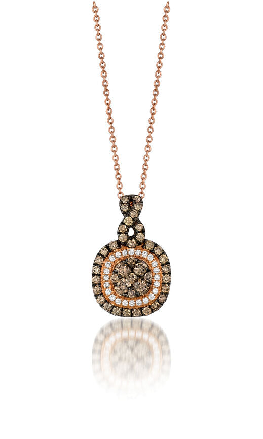 3/4 cts Chocolate Diamond Pendant Necklace in 14K Rose Gold by Le Vian - BirthStone.com