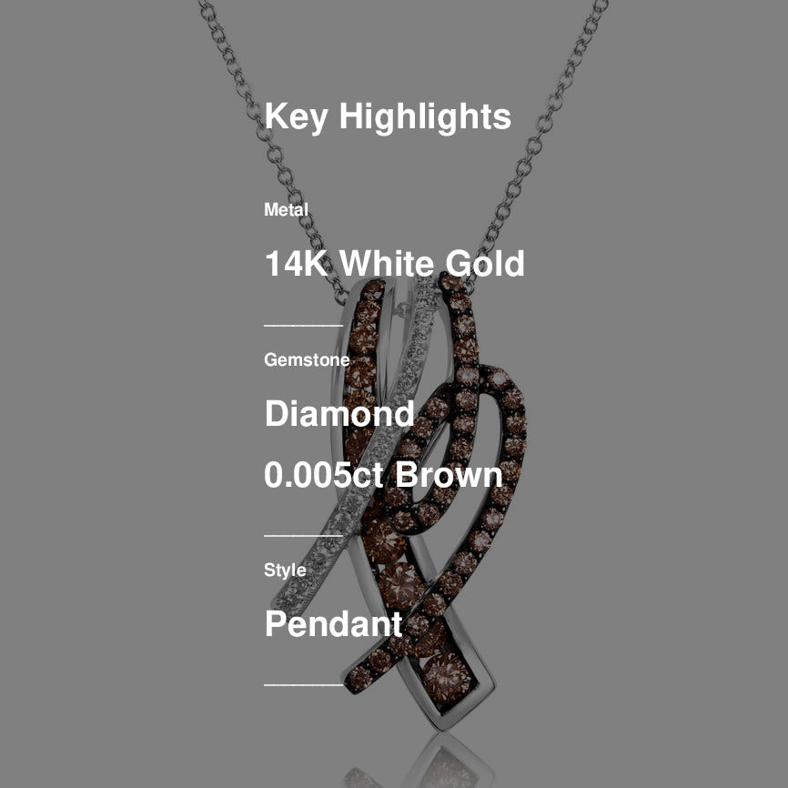 1 1/8 cts Chocolate Diamond Pendant Necklace in 14K White Gold by Le Vian
