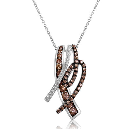 1 1/8 cts Chocolate Diamond Pendant Necklace in 14K White Gold by Le Vian - BirthStone.com