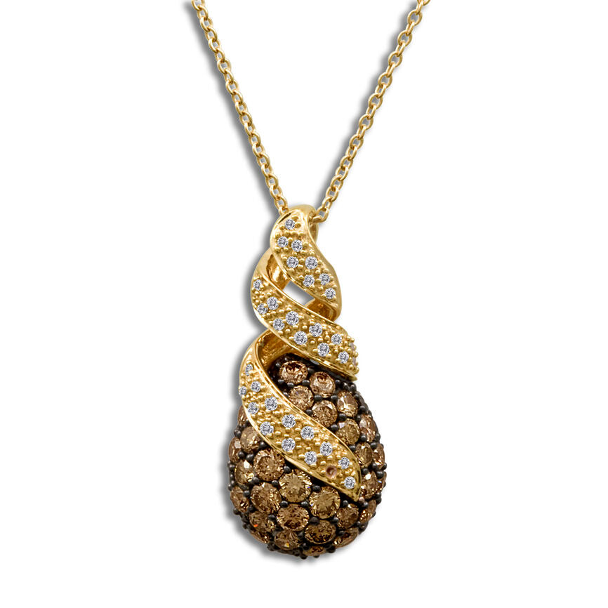 2 1/8 cts Chocolate Diamond Pendant Necklace in 14K Rose Gold by Le Vian - BirthStone.com