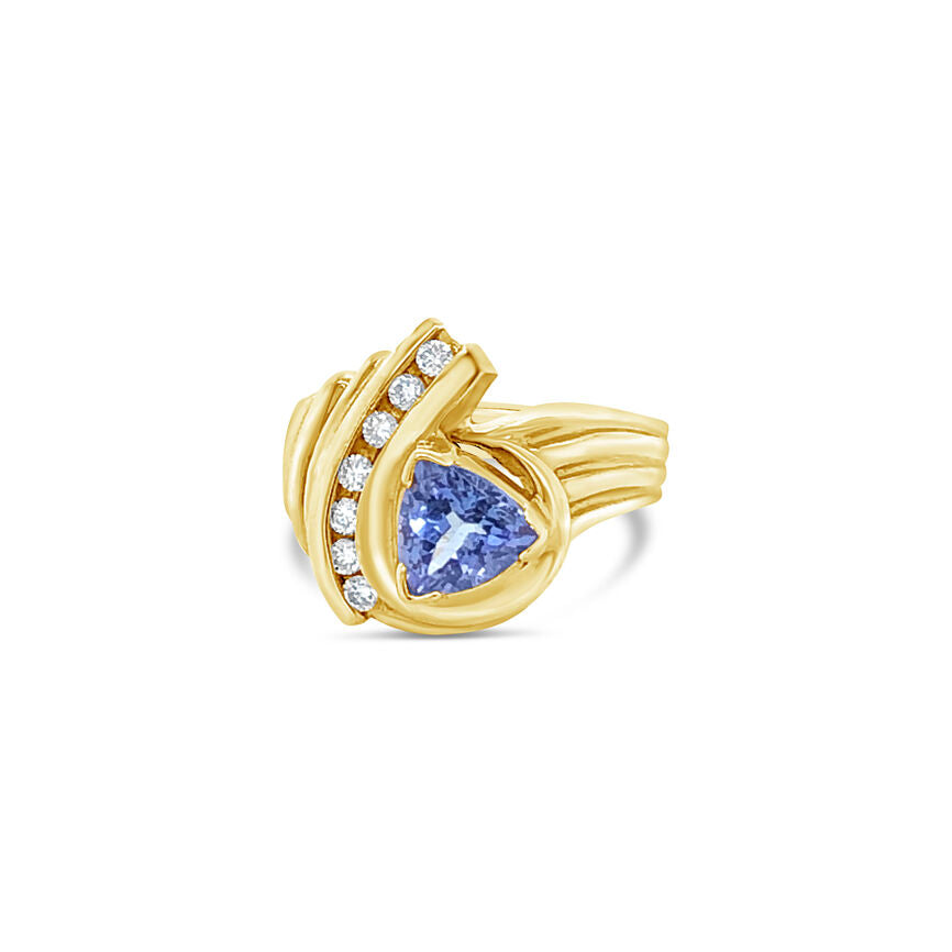 3/4 cts Blue Tanzanite Cocktail Ring in 14K Yellow Gold by Le Vian - BirthStone.com