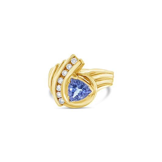 3/4 cts Blue Tanzanite Cocktail Ring in 14K Yellow Gold by Le Vian - BirthStone.com