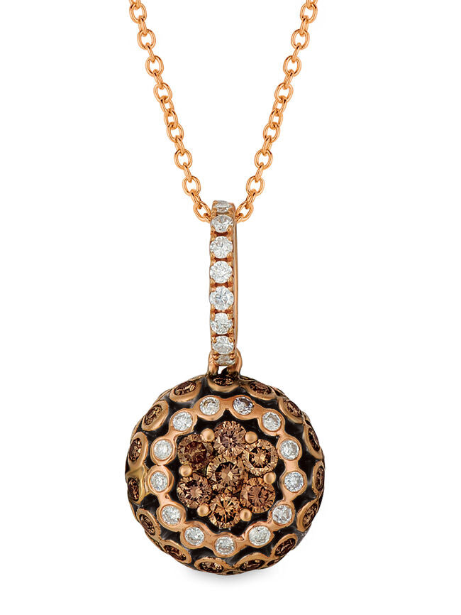 7/8 cts Brown Diamond Pendant Necklace in 14K Rose Gold by Le Vian - BirthStone.com