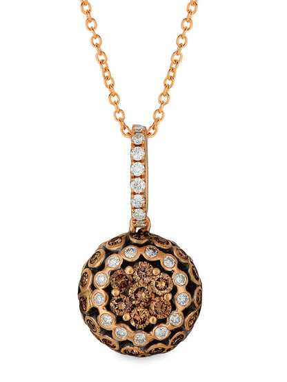 7/8 cts Brown Diamond Pendant Necklace in 14K Rose Gold by Le Vian - BirthStone.com