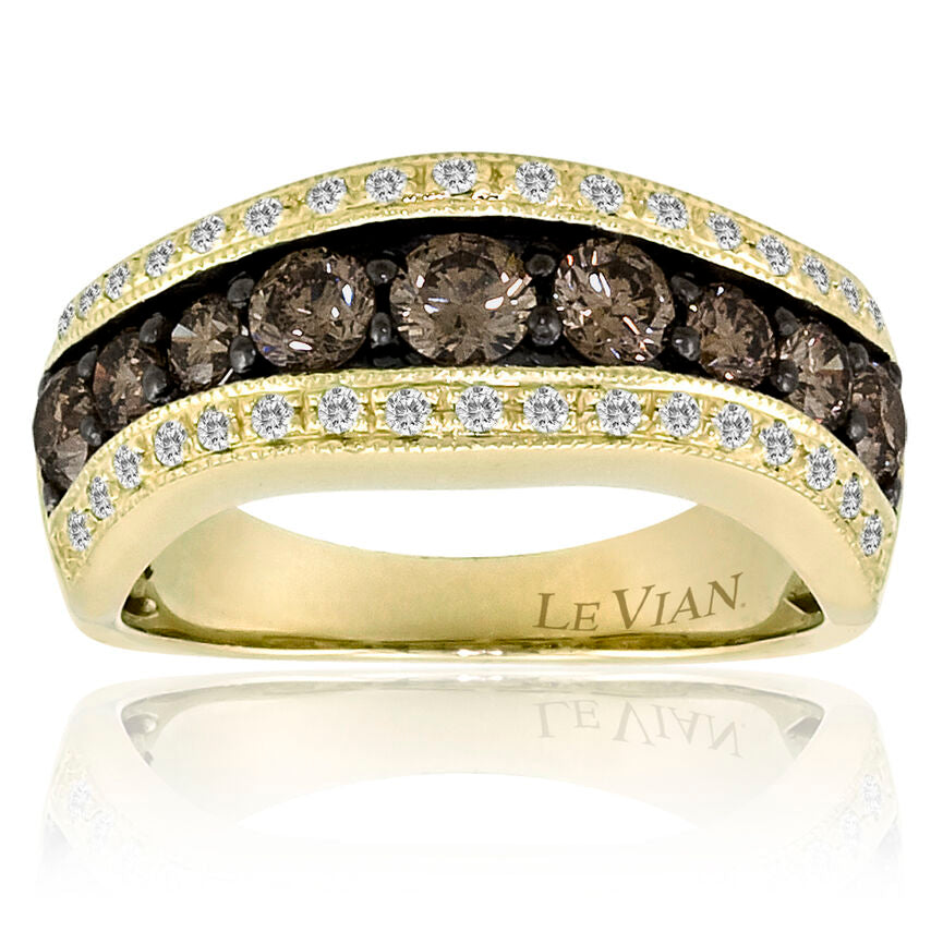 1 1/3 cts Brown Diamond Band Ring in 14K Yellow Gold by Le Vian - BirthStone.com