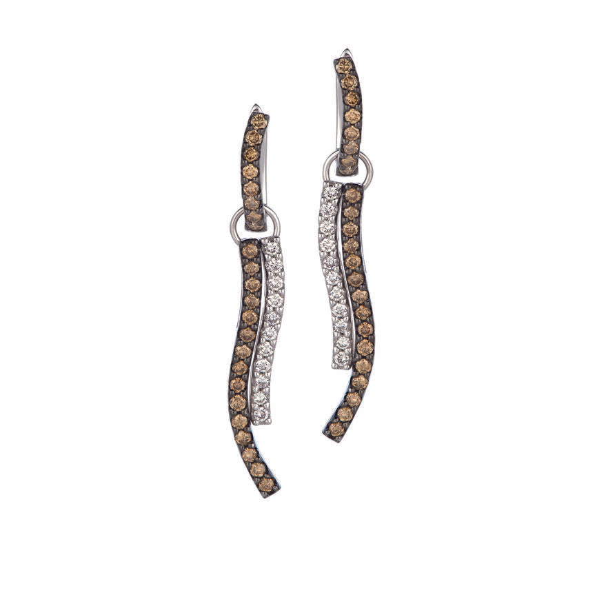 1 1/3cts Brown Diamond Dangle/Drop Earrings in 14K White Gold by Le Vian - BirthStone.com