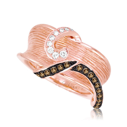 Le Vian Grand Sample Sale Ring featuring Vanilla Diamonds, Chocolate Diamonds set in 14K Strawberry Gold - BirthStone.com