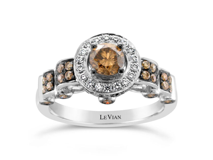 1 1/4 cts Brown Diamond Cocktail Ring in 14K White Gold by Le Vian - BirthStone.com