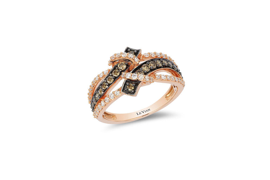 2/3 cts Brown Diamond Cocktail Ring in 14K Rose Gold by Le Vian - BirthStone.com