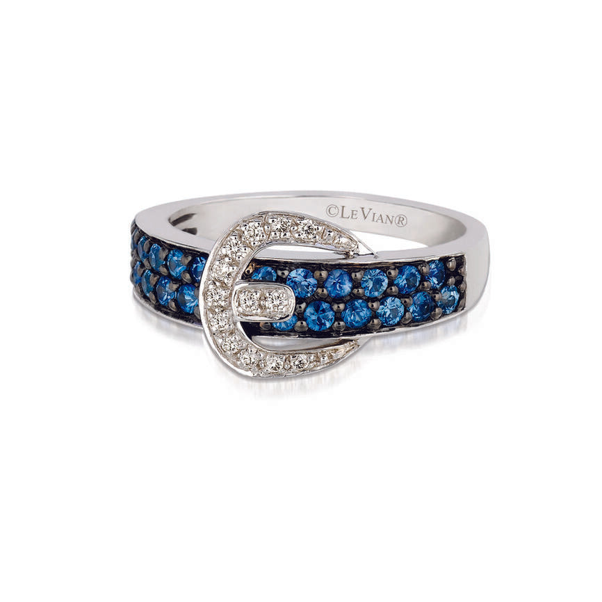 Le Vian Grand Sample Sale Ring featuring Cornflower Sapphire Vanilla Diamonds set in 14K Vanilla Gold - BirthStone.com