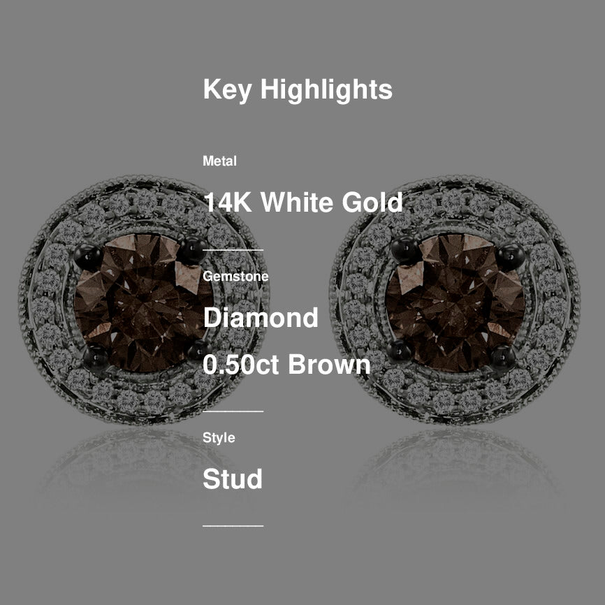Le Vian Grand Sample Sale Earrings featuring Chocolate Diamonds, White Diamonds set in 14K White Gold