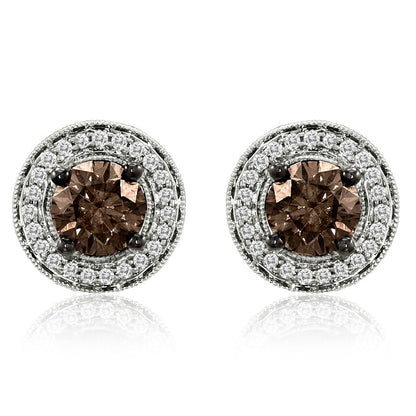 Le Vian Grand Sample Sale Earrings featuring Chocolate Diamonds, White Diamonds set in 14K White Gold - BirthStone.com