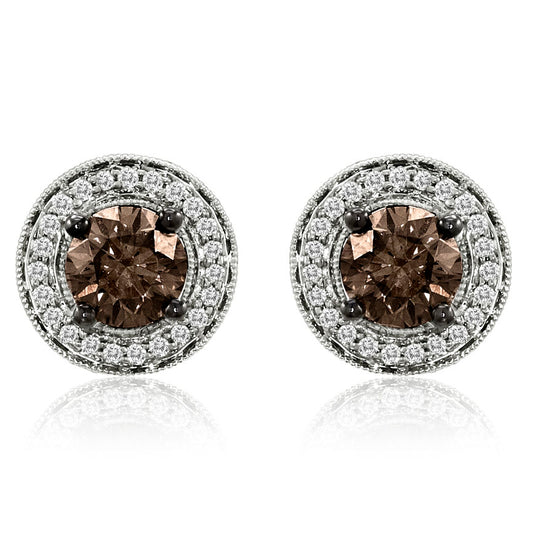 Le Vian Grand Sample Sale Earrings featuring Chocolate Diamonds, White Diamonds set in 14K White Gold - BirthStone.com