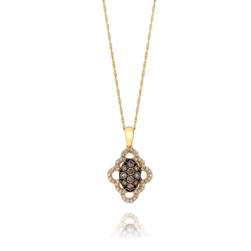 Le Vian Grand Sample Sale Pendant featuring Chocolate Diamonds, White Diamonds set in 14K Yellow Gold - BirthStone.com