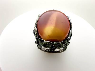 Le Vian Grand Sample Sale Ring featuring Mookaite, Blueberry Sapphire, Forest Green Tsavorite set in SLV - BirthStone.com