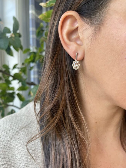 2 3/8 cts Pink Morganite and Diamond Dangle/Drop Earrings in 14K Rose Gold by Le Vian