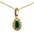 1/2 cts Green Emerald and Diamond 18" Pendant Necklace in 14K Yellow Gold by Le Vian