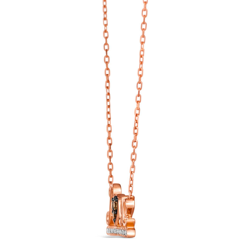 1/4 cts Chocolate Diamond Pendant Adjustable Necklace in 14K Rose Gold by Le Vian - BirthStone.com