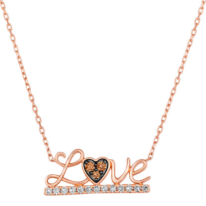 1/4 cts Chocolate Diamond Pendant Adjustable Necklace in 14K Rose Gold by Le Vian - BirthStone.com