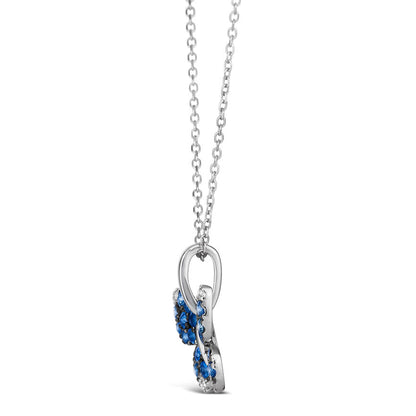 2/3 cts Blue Ombre 18" Pendant Necklace in 14K White Gold by Le Vian - BirthStone.com