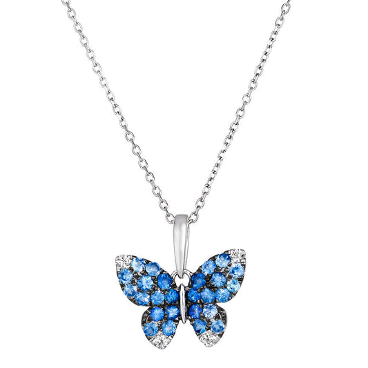 2/3 cts Blue Ombre 18" Pendant Necklace in 14K White Gold by Le Vian - BirthStone.com