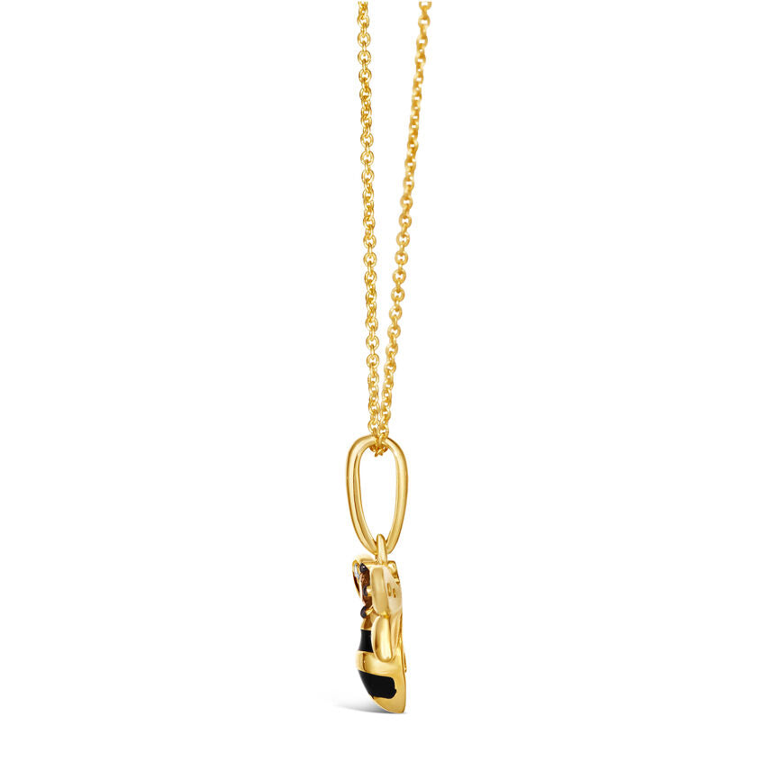 1/8 cts Multicolor Enamel and Diamond 18" Pendant Necklace in 14K Yellow Gold by Le Vian - BirthStone.com