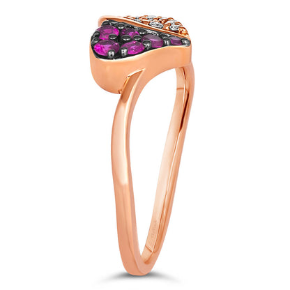 1/3 cts Red Ruby and Diamond Size Cocktail Ring in 14K Rose Gold by Le Vian - BirthStone.com