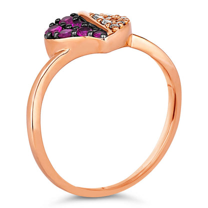 1/3 cts Red Ruby and Diamond Size Cocktail Ring in 14K Rose Gold by Le Vian - BirthStone.com