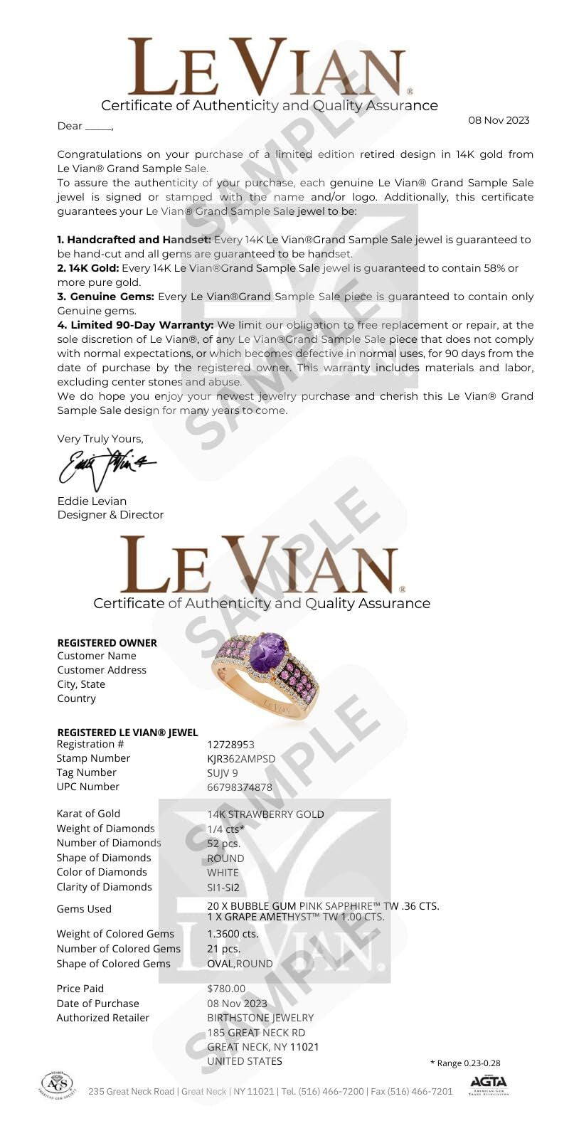 3/4 cts Red Ruby and Diamond Size Cocktail Ring in 14K Yellow Gold by Le Vian