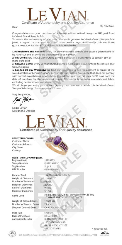 3/4 cts Red Ruby and Diamond Size Cocktail Ring in 14K Yellow Gold by Le Vian