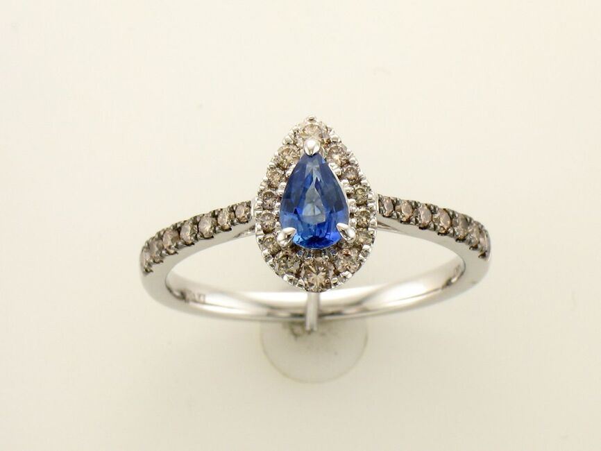 Le Vian Ring featuring Blueberry Sapphire Chocolate Diamonds, Nude Diamonds set in 14K White Gold
