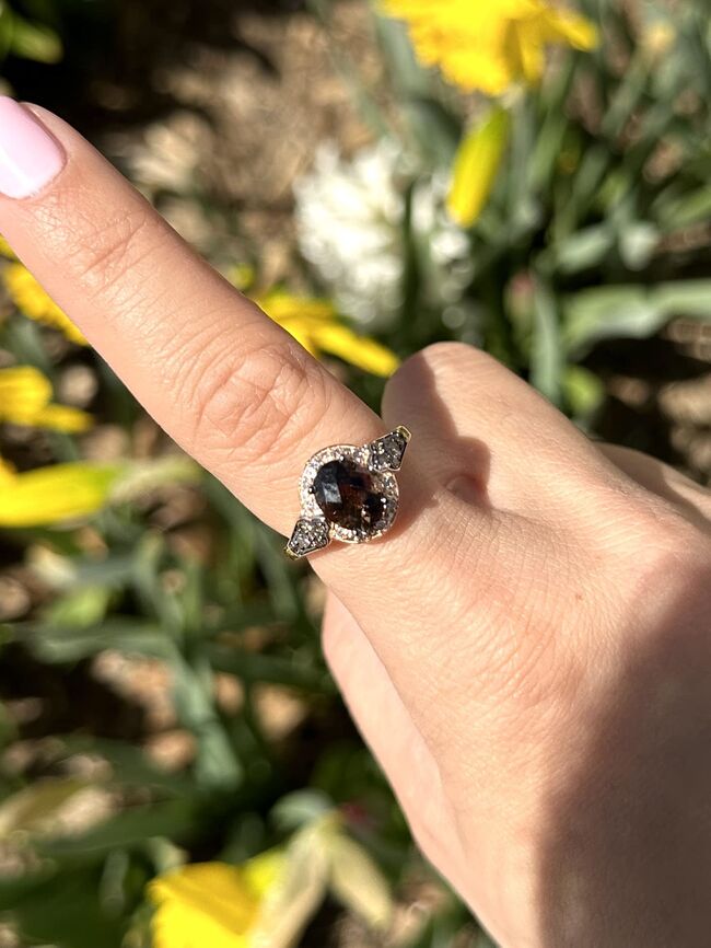 Le Vian Ring featuring Chocolate Quartz Chocolate Diamonds, Nude Diamonds set in 14K Rose Gold