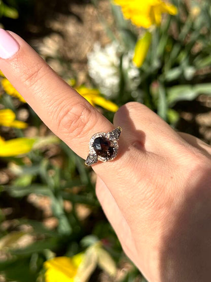 Le Vian Ring featuring Chocolate Quartz Chocolate Diamonds, Nude Diamonds set in 14K Rose Gold
