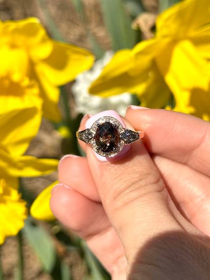 Le Vian Ring featuring Chocolate Quartz Chocolate Diamonds, Nude Diamonds set in 14K Rose Gold