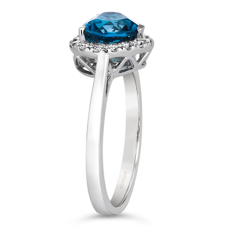 1 3/4 cts Blue London Blue Topaz Size Cocktail Ring in 14K White Gold by Le Vian - BirthStone.com