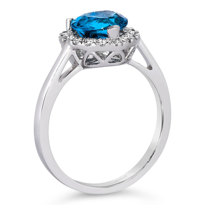 1 3/4 cts Blue London Blue Topaz Size Cocktail Ring in 14K White Gold by Le Vian - BirthStone.com