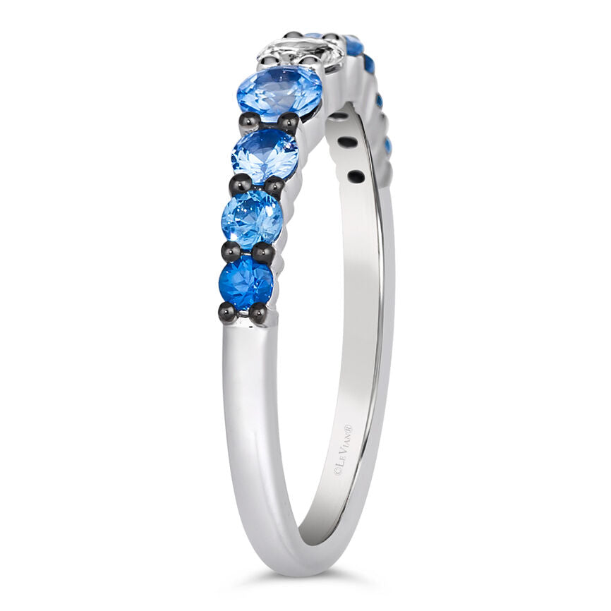 1 cts Blue Ombre Size Band Ring in 14K White Gold by Le Vian - BirthStone.com