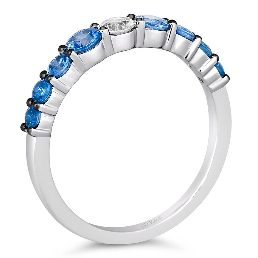 1 cts Blue Ombre Size Band Ring in 14K White Gold by Le Vian - BirthStone.com